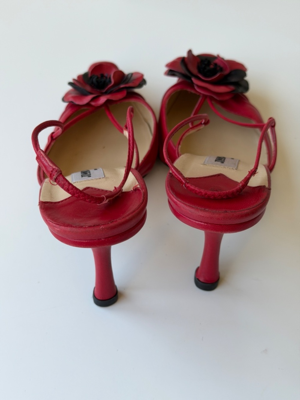 Vintage Jimmy Choo red leather slingback heels IT 39 - Picture 8 of 10